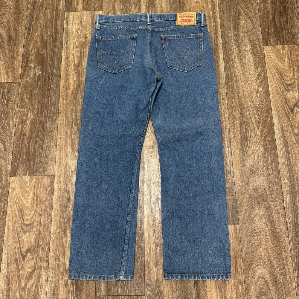Vintage Levi's 505 Jeans Men's 36x30 Medium Wash Relaxed Fit Stretch Denim